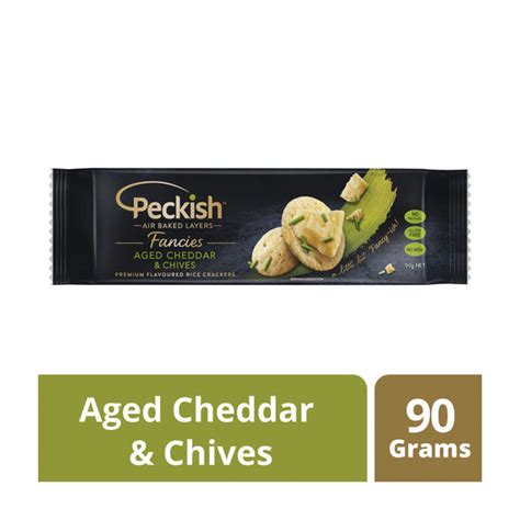 Peckish Gluten Free Fancies Aged Cheddar And Chives Flavoured Rice Crack Shop And Dispatch