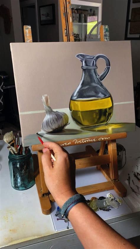 Garlic And Olive Oil Oil Painting Demo Video Oil Painting Demos