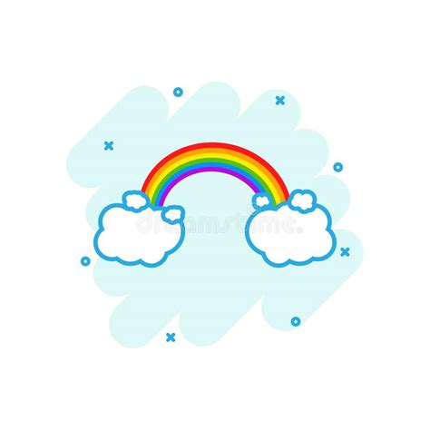 Regenboog Met Van Het Wolken Naadloos Patroon Pictogram Als Achtergrond