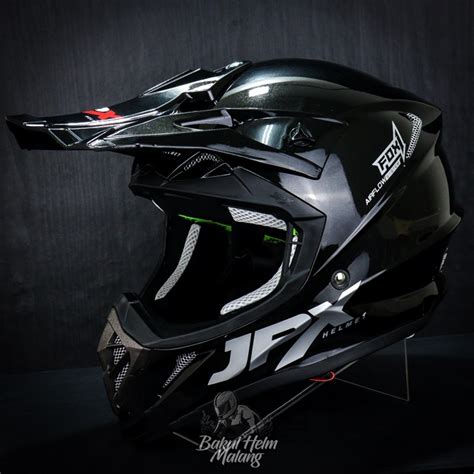 Jual Helm Trail Cross Jpx Full Face Fox Solid Black Metallic