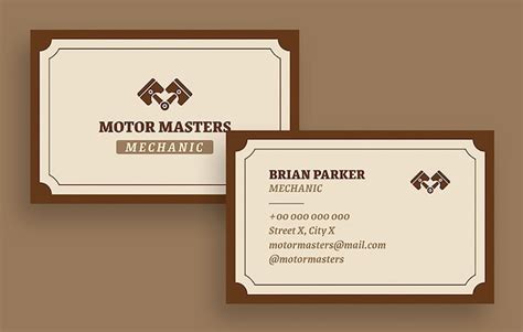 Free Vector | Mechanic business card template