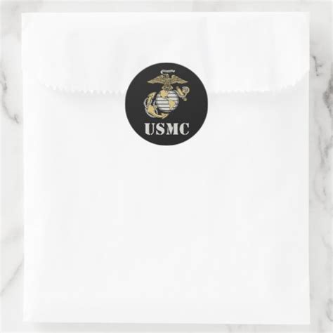 Usmc Stencil Classic Round Sticker Zazzle