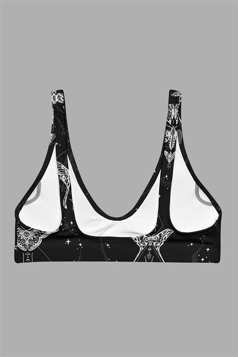 Entomon Print Recycled Padded Bikini Top Cosmic Drifters