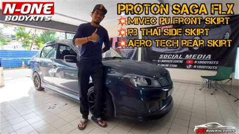 Proton Saga Flx Mivec Pu Front Skirt Aero Tech Rear Skirt R Thai Side