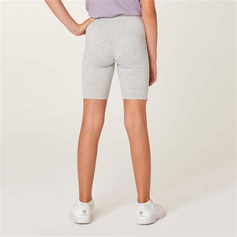 Radlerhose Baumwolle Kinder Mädchen Violett Domyos Decathlon