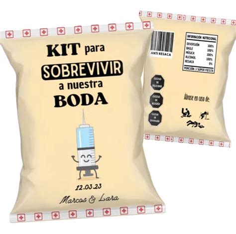 120 Bolsitas Kit Anti Resaca Chip Bag Fiesta Boda Cumples Envío gratis