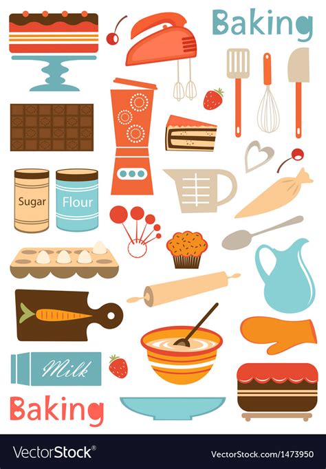 Baking icons Royalty Free Vector Image - VectorStock