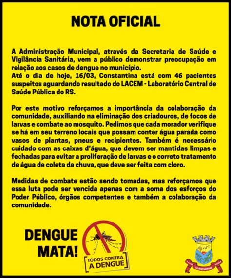 Nota Oficial Prefeitura Municipal De Constantina RS