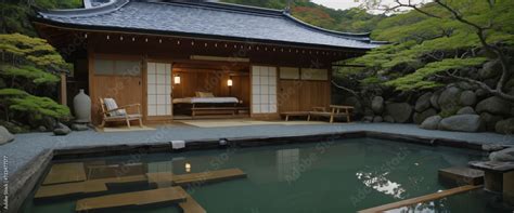 japanese onsen ryokan japanese open air baths  hot water