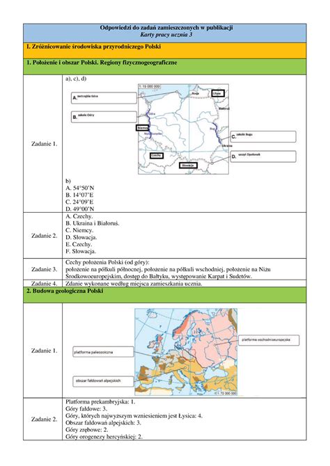 Klucz Odpowiedzi Do Kart Pracy Ucznia Oblicza Geografii 3 Zp