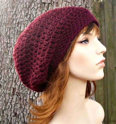 Slouchy Beanie Crochet Hat Womens Hat Mens Hat Winter Hat Crochet