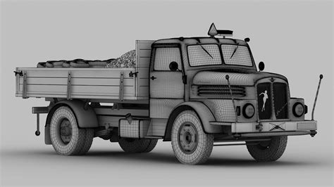 IFA S4000 1 Flatbed Truck Coal 3D Model CGTrader