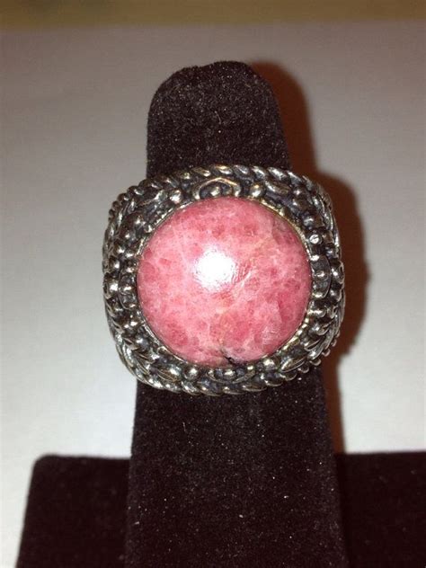 Rhodonite Sterling Ring Noa Zuman Sz 6 Pink Stone 925 Silver Etsy