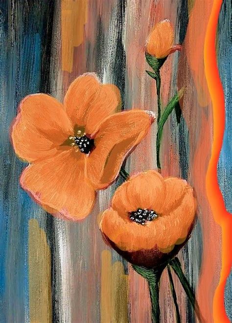 Pin by Beyza Özgen on resim Flower art painting Abstract flower art