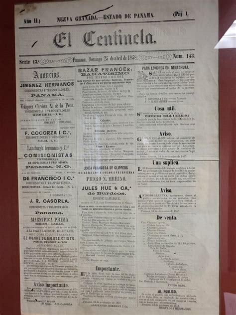 Alvin Weeden on Twitter Este periódico de Panamá de 1858 es parte de