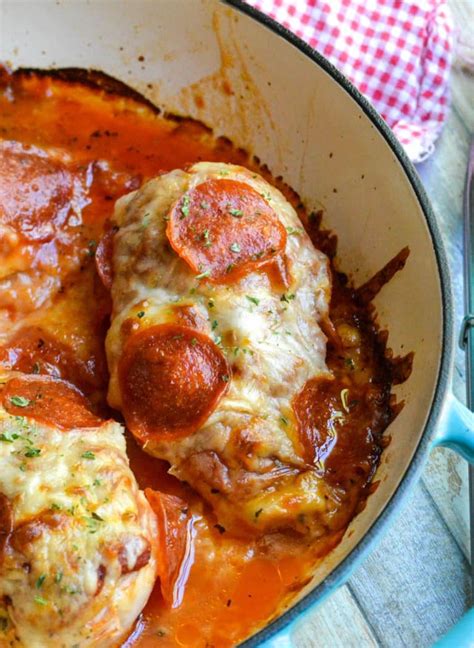 Baked Pepperoni Pizza Chicken The Quicker Kitchen