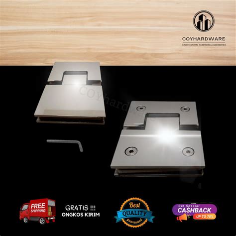 Jual Engsel Pintu Kaca Shower Hinge Glass To Glass Stainless Gloss Finish Jakarta Barat