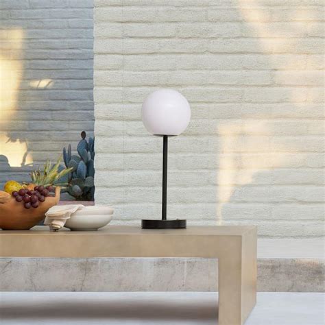 Globe Matte Black Outdoor Table Lamp