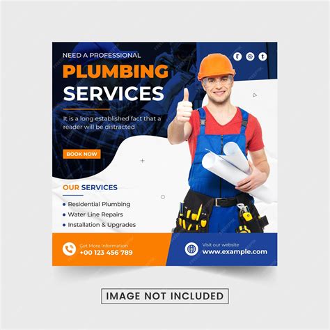 Premium Vector Professional Plumbing Service Social Media Post Vector