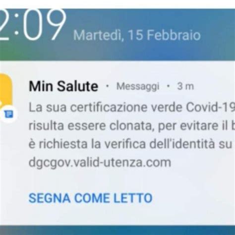 Green Pass Allarme Della Polizia Falso Sms Da Ministero Salute Non