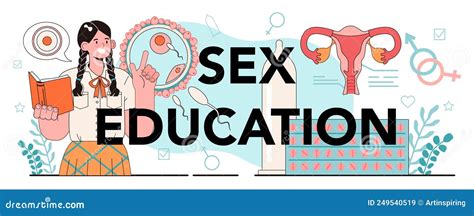 Sex Education Typographic Header Sexual Health Lesson For Young Stock Illustration