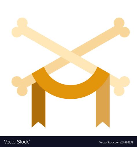 Crossbones flat on white Royalty Free Vector Image