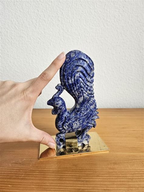 Hahn Figur Aus Lapislazuli Stein Massiv Skulptur Sockel Kaufen Auf