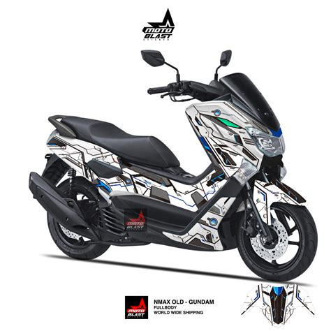 Modifikasi Striping Yamaha Nmax Old Gundam Blue Motoblast