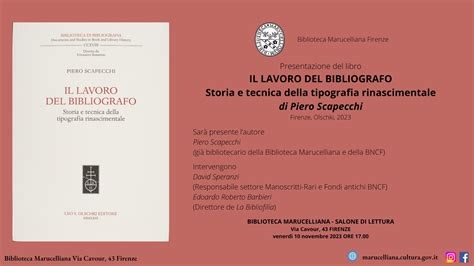 Novembre Presentazione Del Libro Il Lavoro Del Bibliografo Storia E