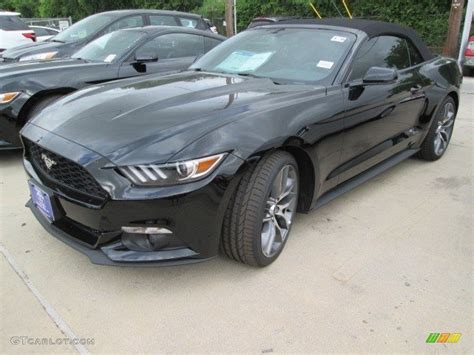 Black 2015 Ford Mustang EcoBoost Premium Convertible Exterior Photo