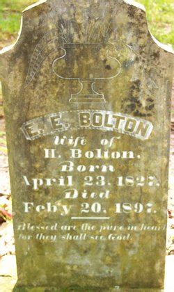 Elizabeth Elvira Sparks Bolton Memorial Find A Grave