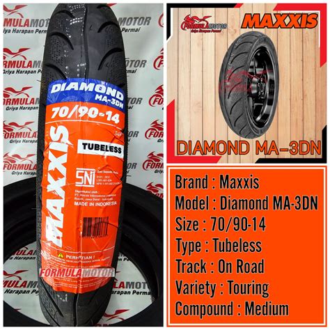 Jual 70 90 14 Ban Maxxis Diamond MA 3DN Ring 14 Tubeless Ban Depan