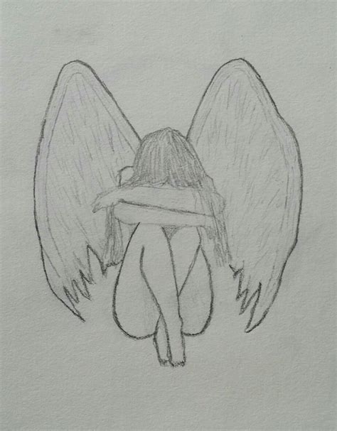 Drawing Of A Naked Woman With Wings Word Art Drawings Demon Drawings