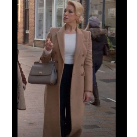 Hannah Waddingham Ted Lasso Rebecca Welton Brown Woolen Coat