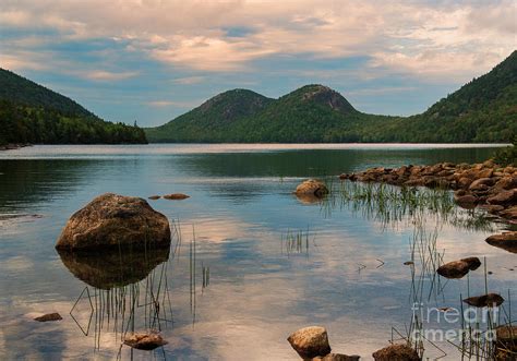 Sunset At Jordan Pond And View Of The Bubbles In Acadia National Park