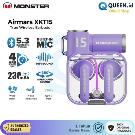 Jual MONSTER XKT15 TWS True Wireless Earbuds Headset Bluetooth 5 3