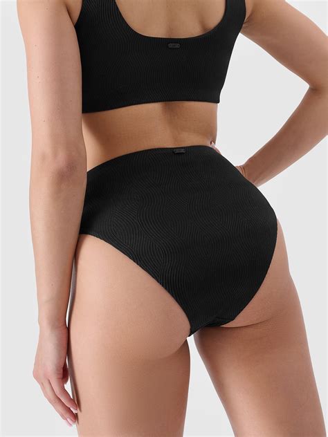 Dół od bikini damski czarny 4F Odzież obuwie i akcesoria sportowe