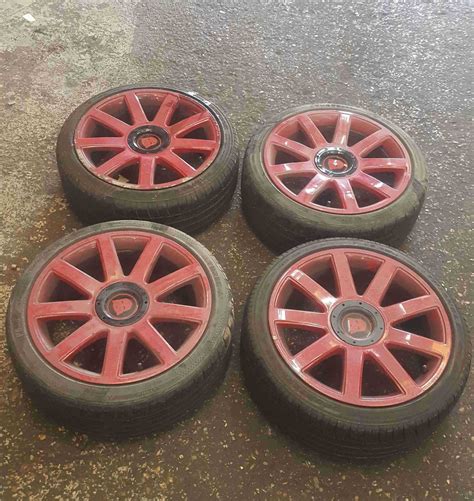 Volkswagen Beetle Multifit Alloy Wheels Set Inch Red