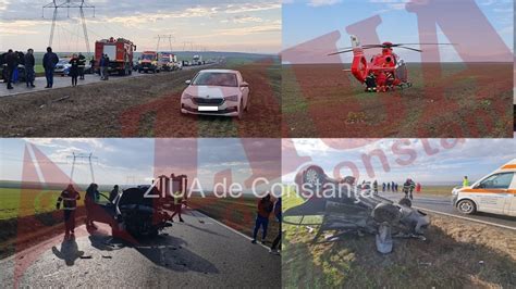 LIVE VIDEO Grav accident rutier pe DN 22 Constanța Tulcea zona Gura