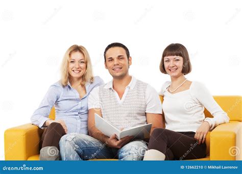 Smiling Young People Sitting Together Stock Photo Image 12662210