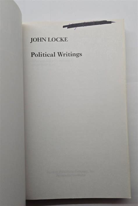 John Locke Political Writings Hackett Classics 2003 Paperback