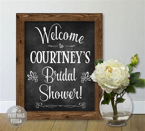 Bridal Shower Welcome Sign 1c Chalkboard By Printablepixels