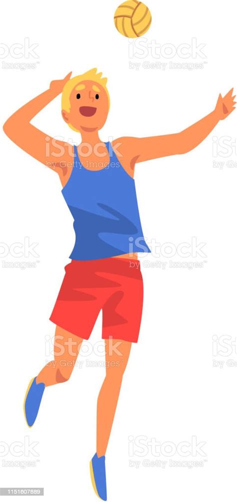 Male Volleyball Player Professional Sportsman Character Wearing Sports