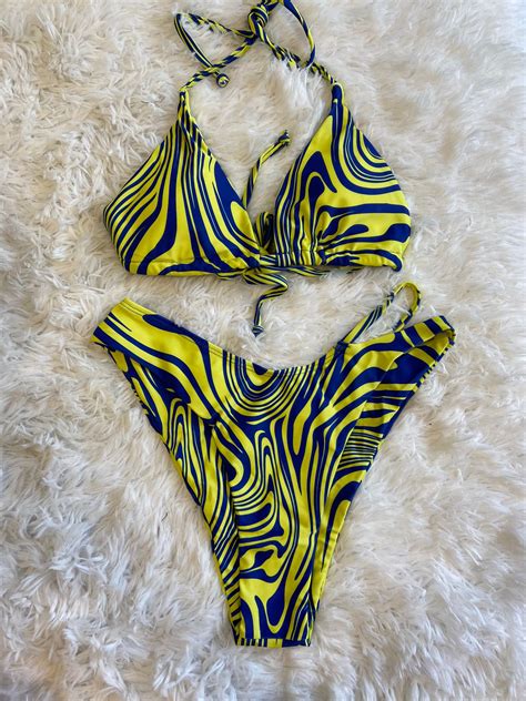 Bikini Malla Amarillo Zebra Azul Saldos Vip Tienda Virtual