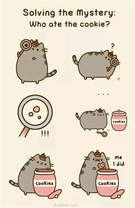 Pusheen The Cat Solving The Mystery Who Ate The Cookie More Gato