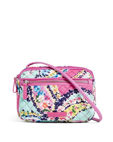 Vera Bradley Cotton Iconic Rfid Little Crossbody Bag In Pink Lyst