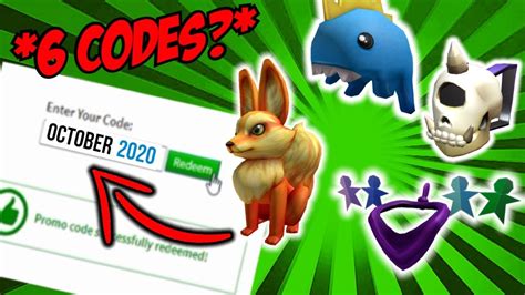 6 Codes All Roblox Promo Codes 2021 July Youtube