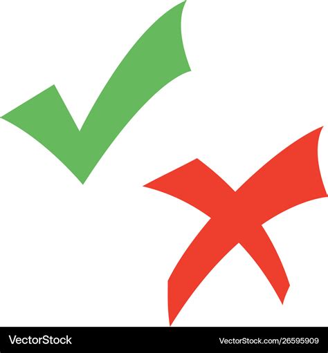 Check Mark And Cross Royalty Free Vector Image