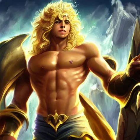 Dio As A Blond Male Demigod With Beautiful Long Curly Stable