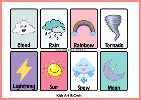 Weather Flash Cards Free Printables Kids Art And Craft